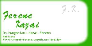 ferenc kazai business card